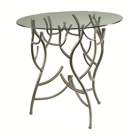 Glass Top Twig Accent Table
